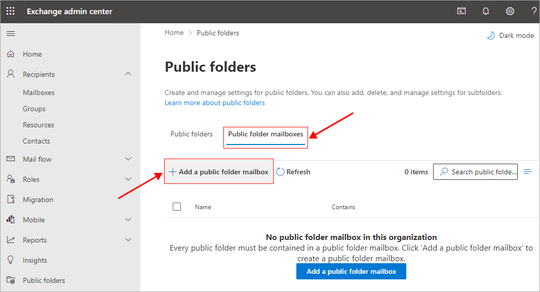 Create and assign public folder in Office 365