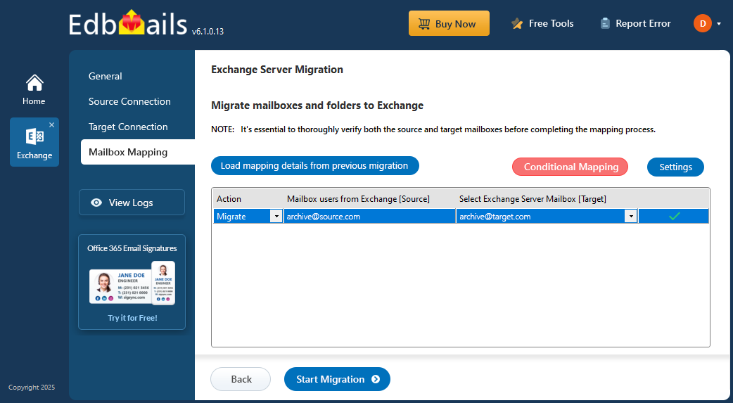Archive Mailbox Automatic mapping Archive Mailbox Automatic mapping