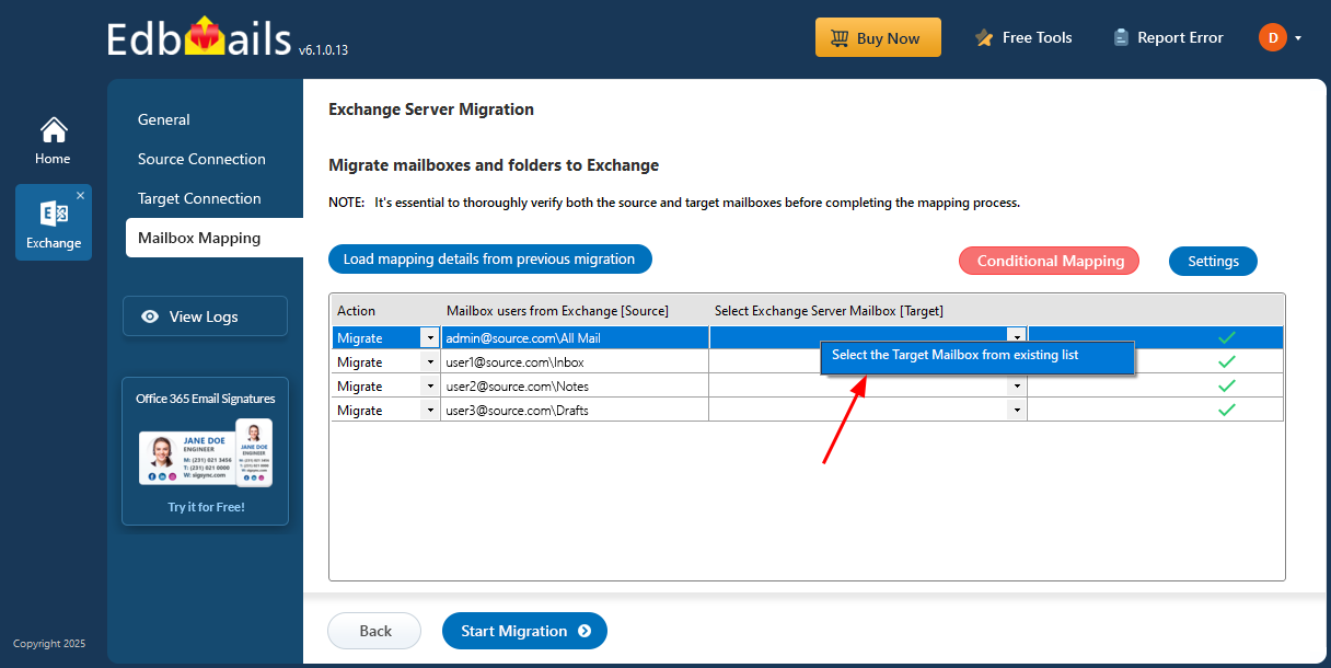 Target Mailboxes from existing list Target Mailboxes from existing list