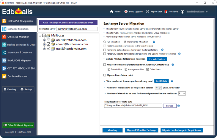 Exchange Archive mailbox to Exchange migration