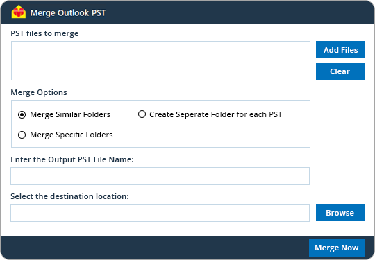Outlook PST merge tool