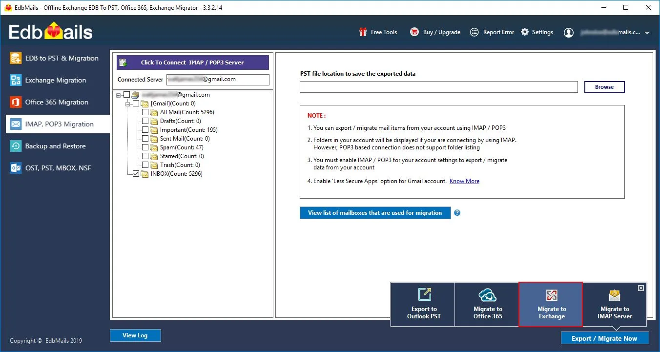 Migrate IMAP to Exchange