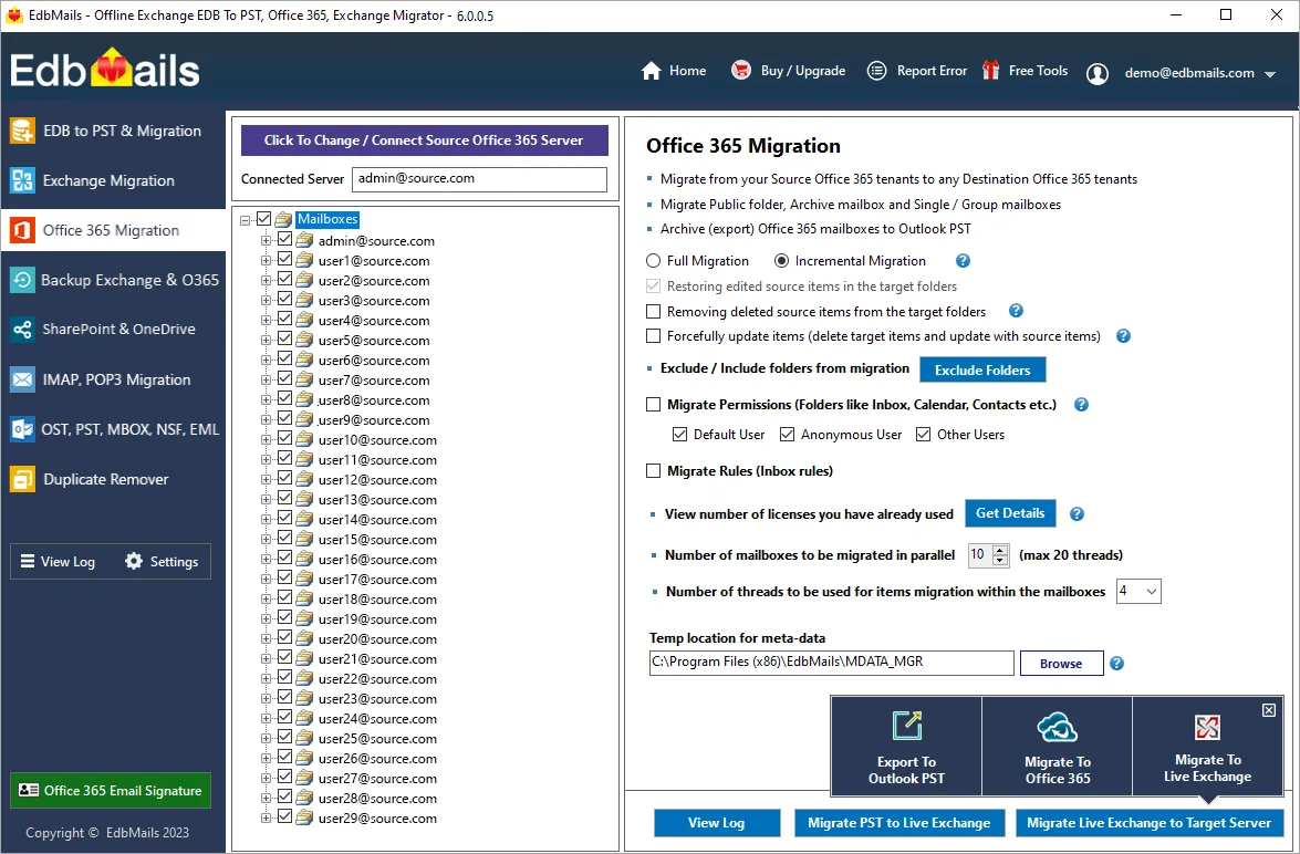 EdbMails Automatic throttling management