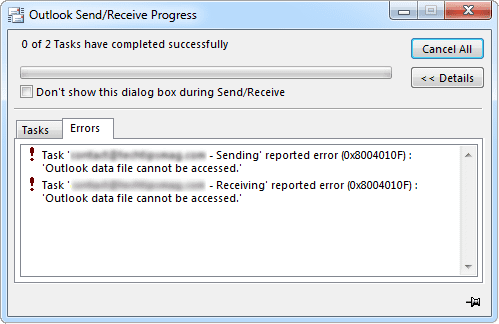 How to Fix 'Outlook data file cannot be accessed' in Windows?