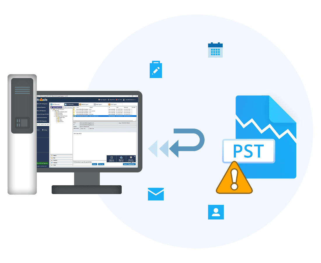 Extract and export corrupt PST file