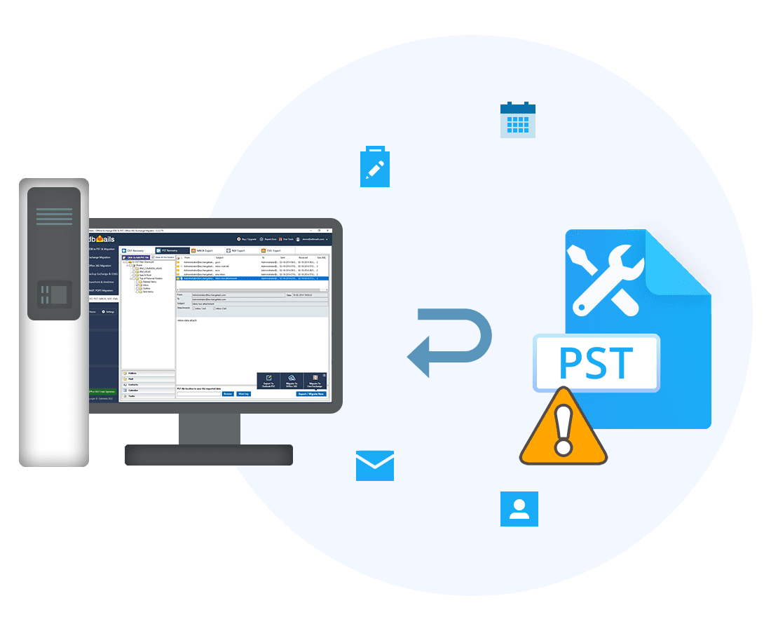 Repair and extract PST file from errors