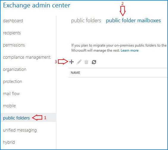 How to create Public folder in Office 365?