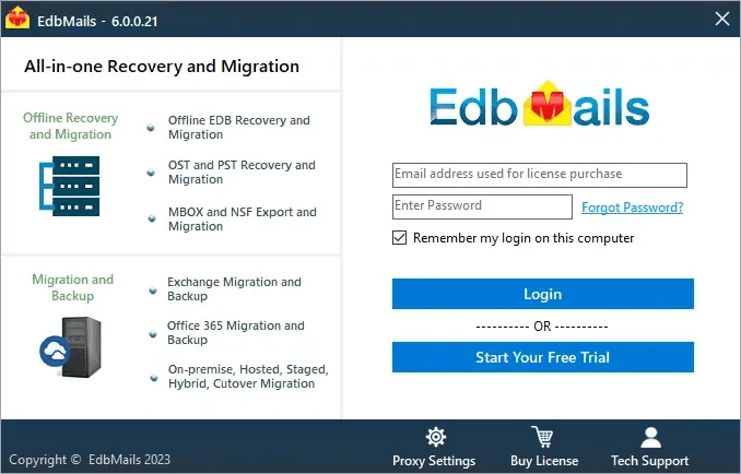 Demo login EdbMails