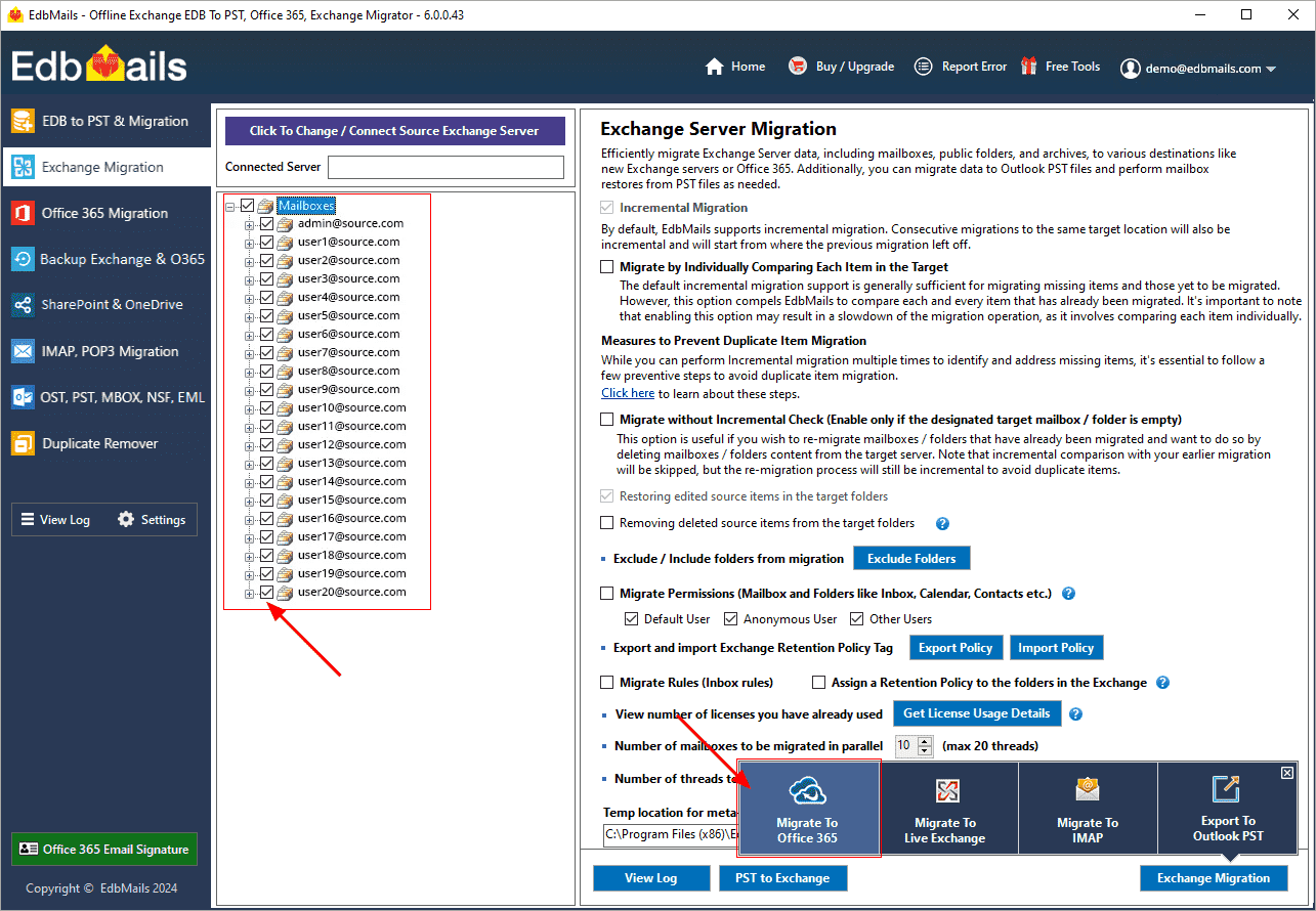 Exchange server staged migration