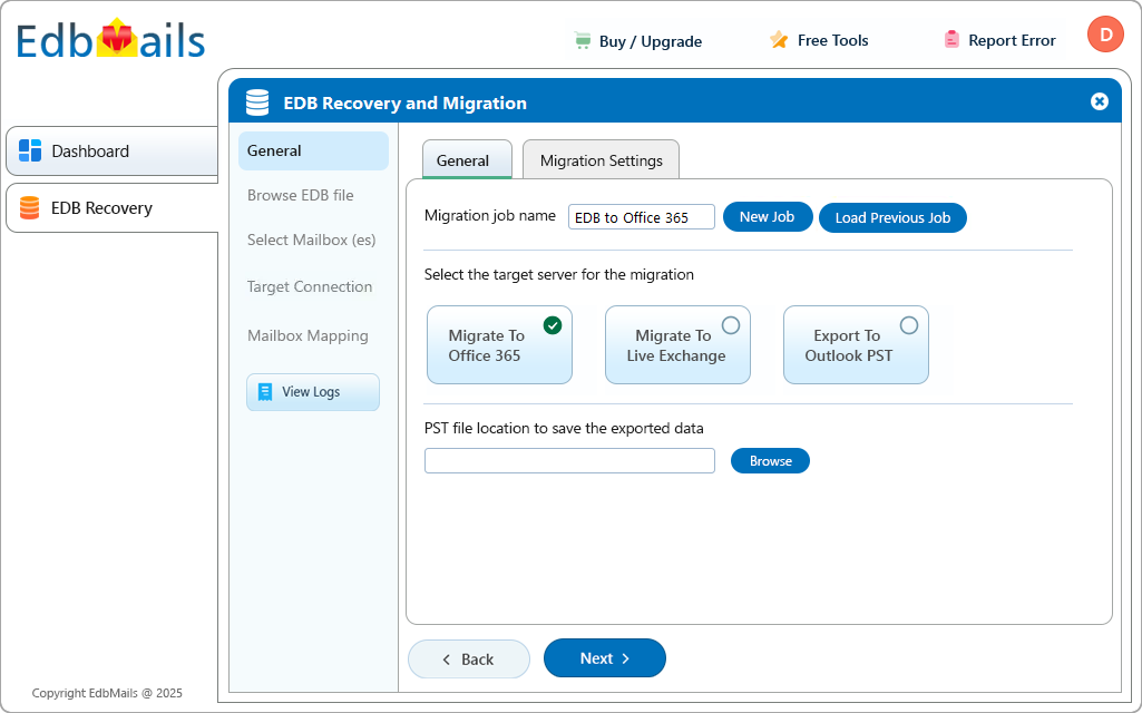 EDB to Office 365