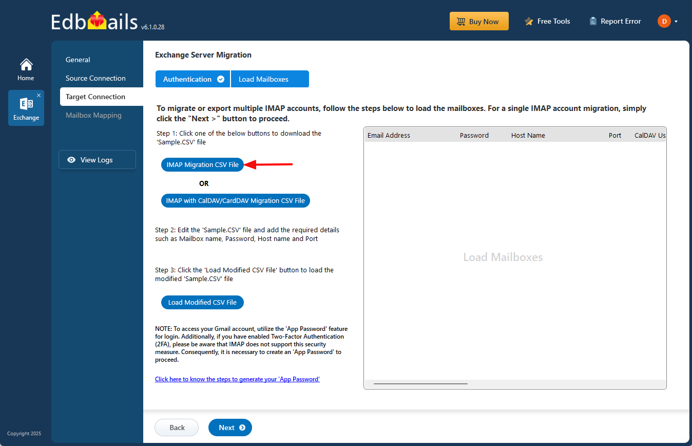 IMAP migration CSV file IMAP migration CSV file