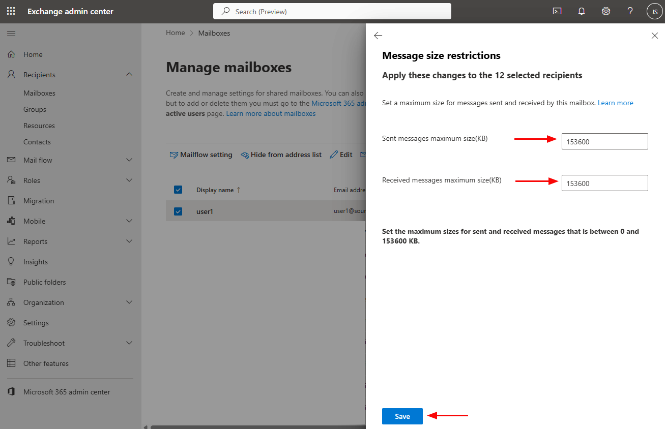 Change restrictions Change restrictions