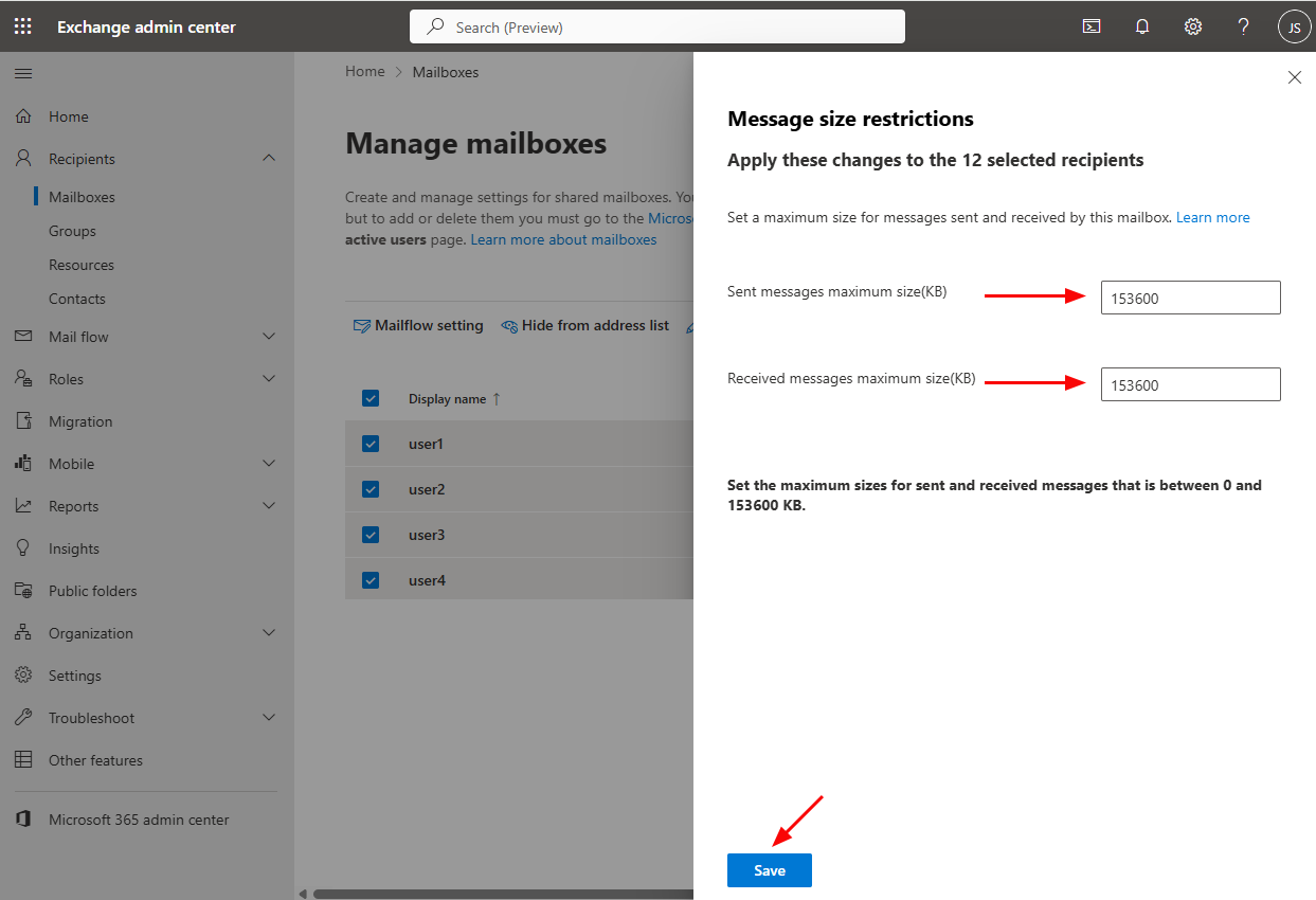 Mail flow settings Mail flow settings