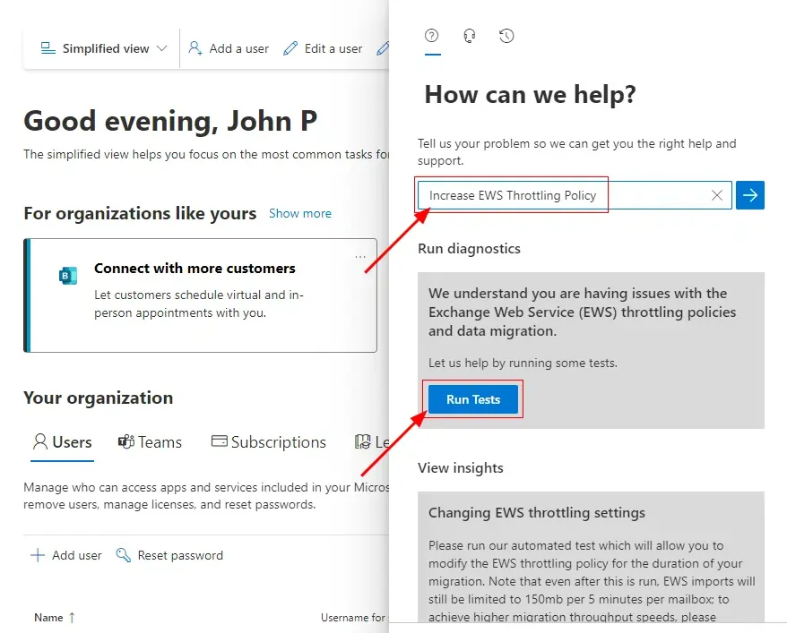 Click Run Tests to Increase Throttling Limits Click Run Tests to Increase Throttling Limits