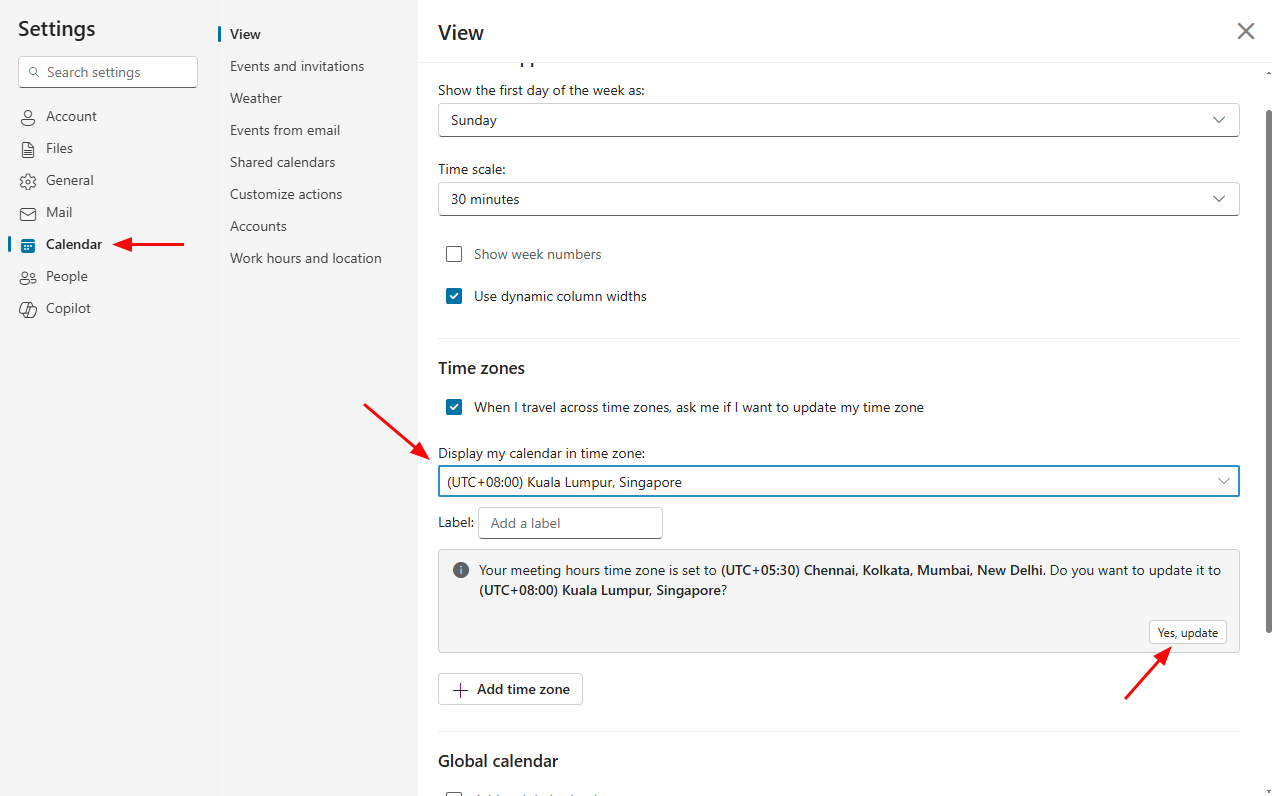 Time Zone Settings Time Zone Settings