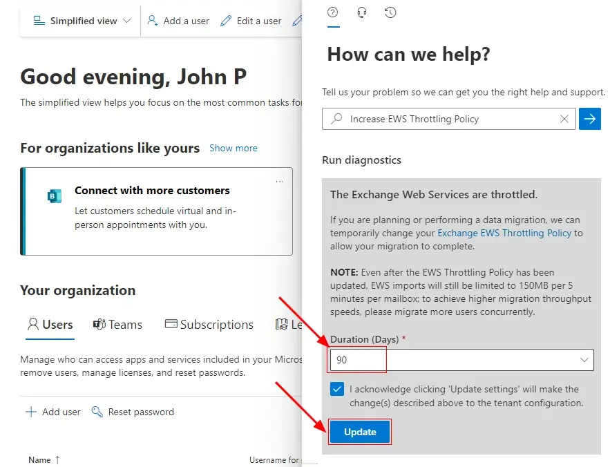 Update Throttling Limits Update Throttling Limits