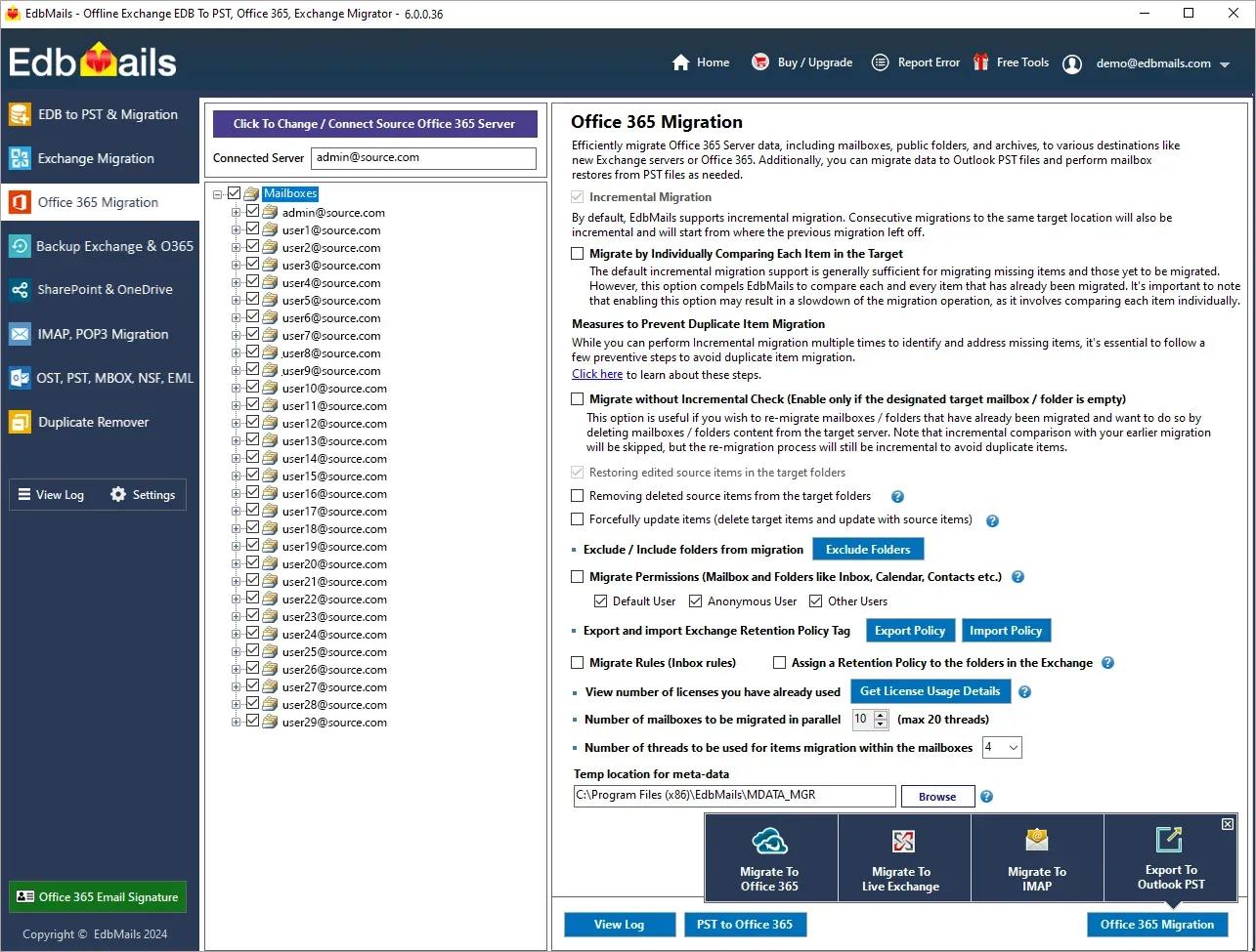 Migrate mailboxes to Office 365