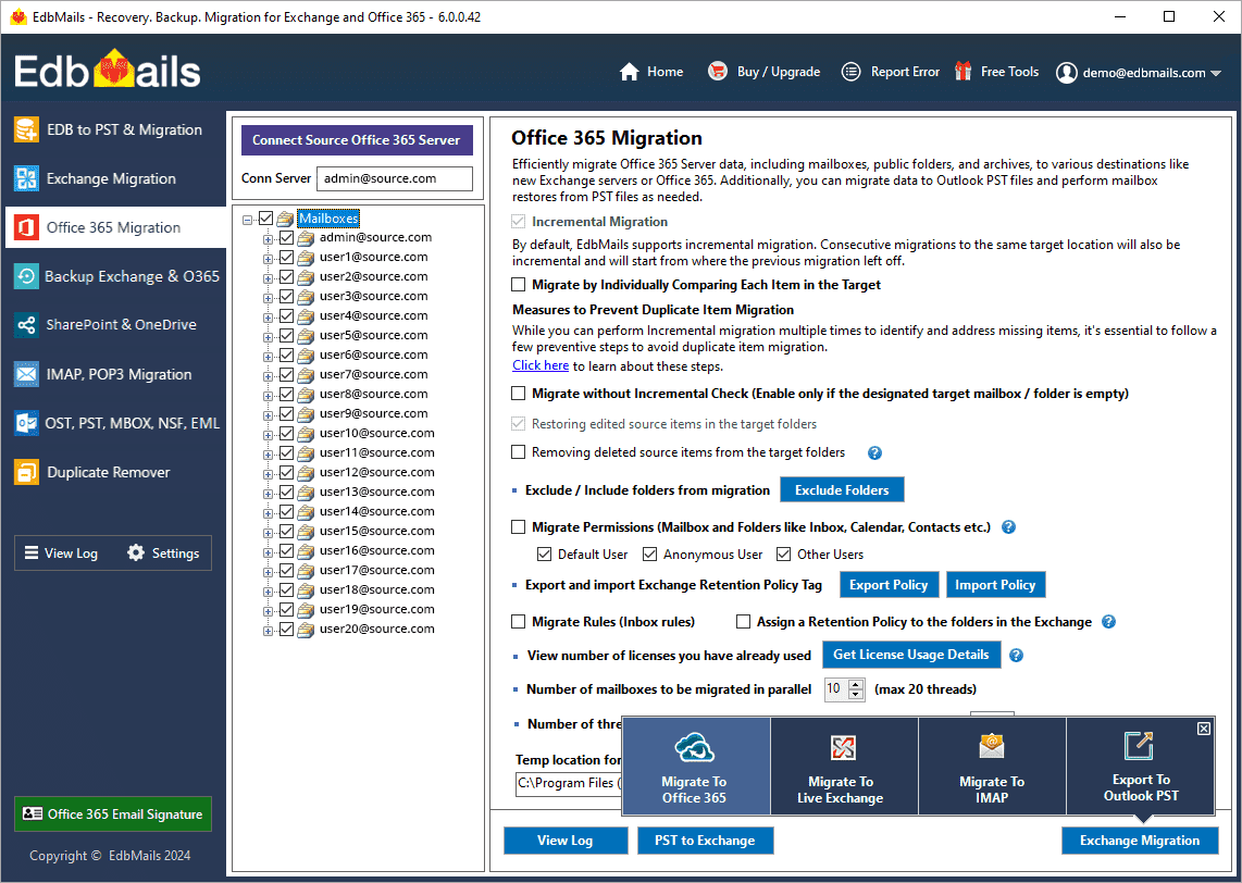 Office 365 Tenant to Tenant migration